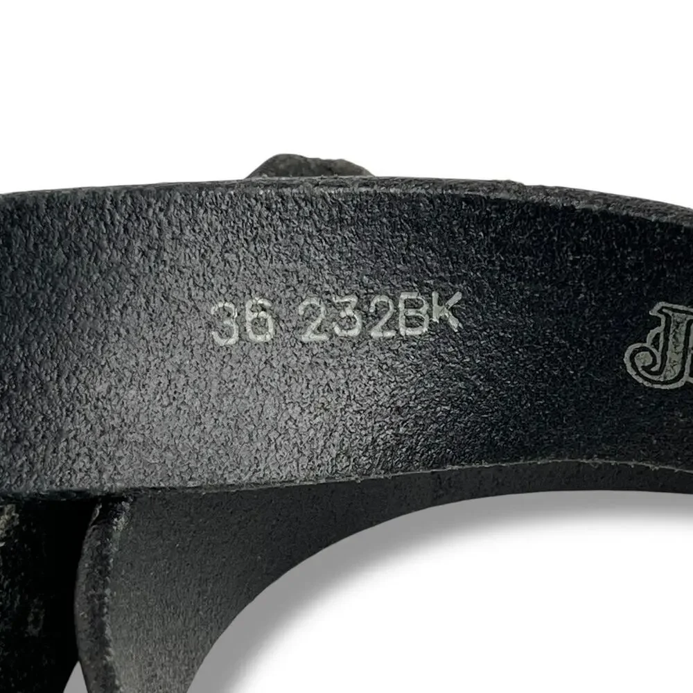 Justin Black American Made Top Grain Cowhide Leather No Buckle Belt 36